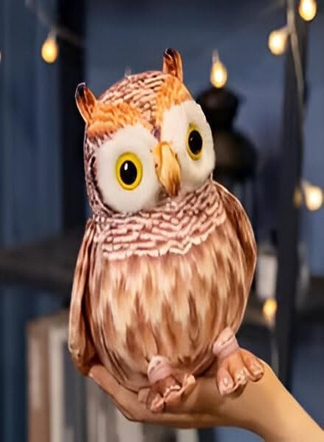 DTR Creation Owl Soft Plush Stuffed Toy - 25 cm White & Brown Cuddly Animal for Kids, Boys & Girls - Birthday Gift - Image 3